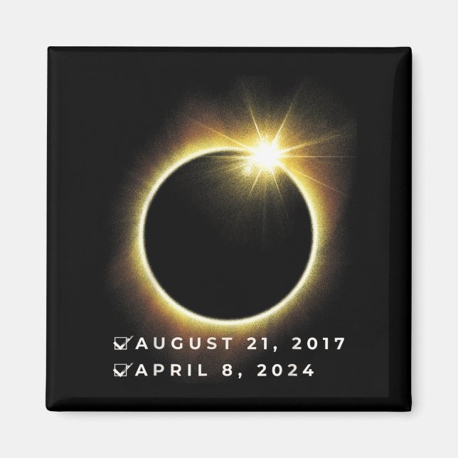 Total Solar Eclipse April 8 2024 Checklist Sun Magnet (Front)