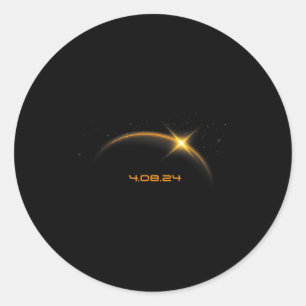 Total Solar Eclipse April 8 2024 Classic Round Sticker