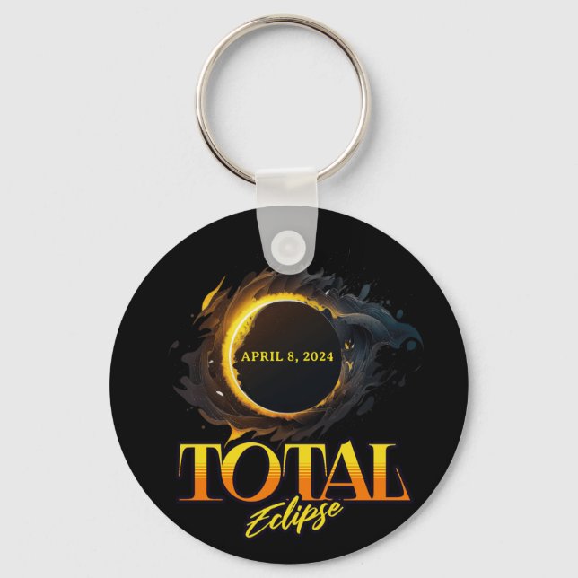 Total Solar Eclipse April 8, 2024 Commemorative  Key Ring (Front)