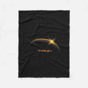 Total Solar Eclipse April 8 2024 Fleece Blanket