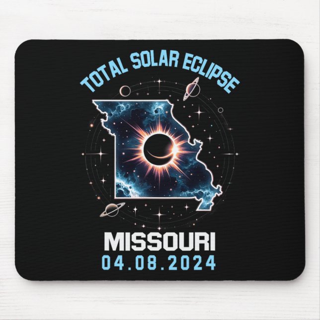 Total Solar Eclipse April 8 2024 Missouri Totality Mouse Mat (Front)