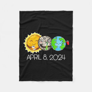 Total Solar Eclipse April 8 2024 Moon Astronomy Sp Fleece Blanket