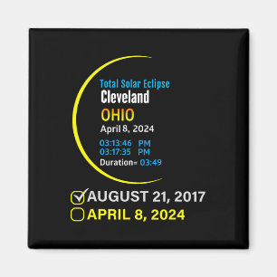 Total Solar Eclipse April 8 2024 Ohio Cleveland Magnet