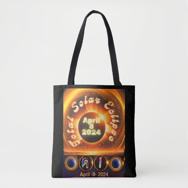 Total solar eclipse, April 8, 2024 -Ohio Tote Bag (Front)