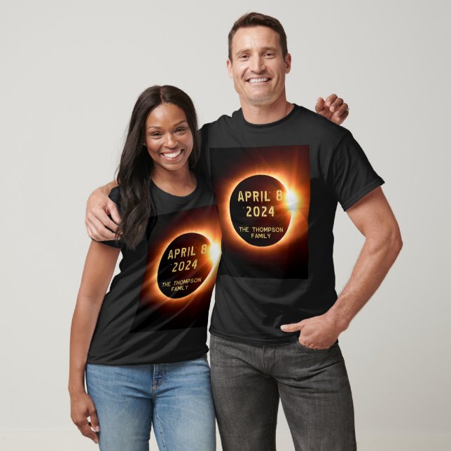 Total Solar Eclipse April 8 2024 Personalised T-Shirt (Unisex)