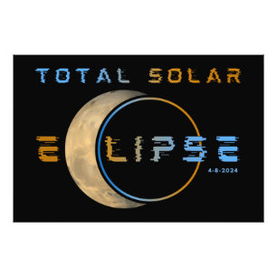 TOTAL SOLAR ECLIPSE APRIL 8, 2024 SOLAR SYSTEM PHOTO PRINT
