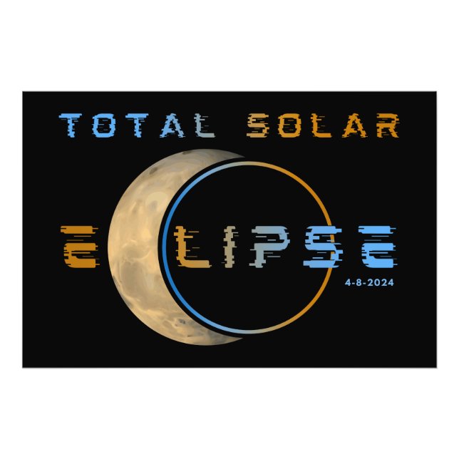 TOTAL SOLAR ECLIPSE APRIL 8, 2024 SOLAR SYSTEM PHOTO PRINT (Front)