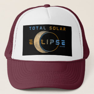 TOTAL SOLAR ECLIPSE APRIL 8, 2024 SOLAR SYSTEM TRUCKER HAT