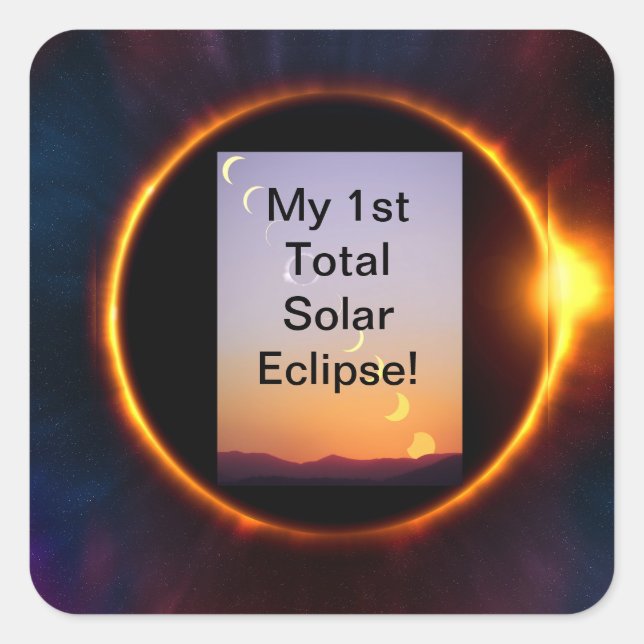Total Solar Eclipse April 8 2024 Square Sticker (Front)