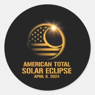 Total Solar Eclipse April 8 2024 Totality Astronom Classic Round Sticker