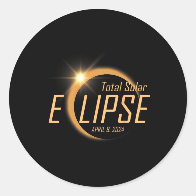 Total Solar Eclipse April 8 2024 Totality Astronom Classic Round Sticker (Front)