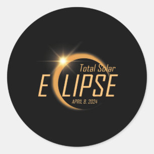 Total Solar Eclipse April 8 2024 Totality Astronom Classic Round Sticker