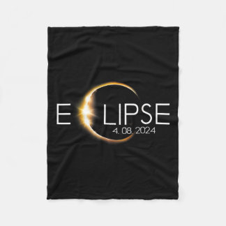 Total Solar Eclipse April 8 2024 Totality  Fleece Blanket