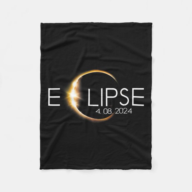 Total Solar Eclipse April 8 2024 Totality  Fleece Blanket (Front)