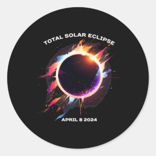 Total Solar Eclipse April 8 2024 Totality Souvenir Classic Round Sticker