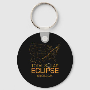 Total Solar Eclipse April 8 2024 Usa Map Totality  Key Ring