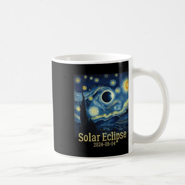 Total Solar Eclipse April 8 2024 Van Gogh Starry N Coffee Mug (Right)