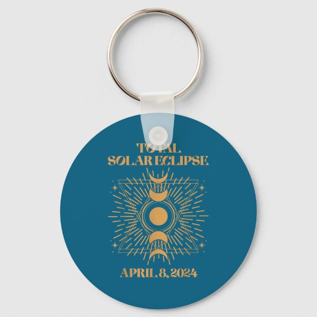 Total Solar Eclipse April 8 Key Ring (Front)