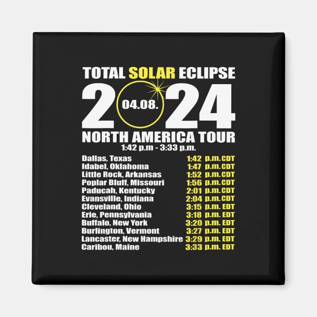 Total Solar Eclipse April 8 Path Of The Eclipse 3  Magnet (Front)