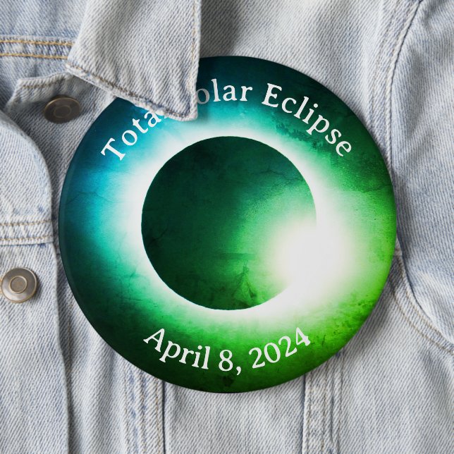 Total solar eclipse April 8th  2024 moon sun 6 Cm Round Badge (In Situ)