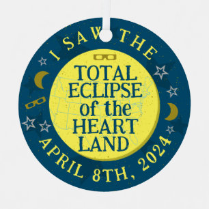 Total Solar Eclipse April 8th 2024 Viewer Souvenir Metal Tree Decoration
