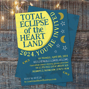 Total Solar Eclipse April 8th 2024 Viewing Party Invitation
