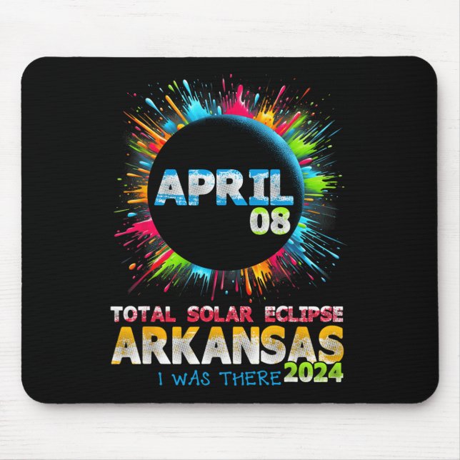 Total Solar Eclipse Arkansas 2024 Colourful Totali Mouse Mat (Front)