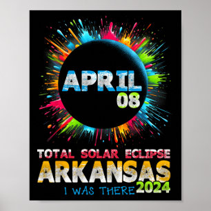 Total Solar Eclipse Arkansas 2024 Colourful Totali Poster