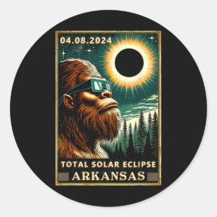 Total Solar Eclipse Arkansas - Bigfoot Eclipse Gle Classic Round Sticker