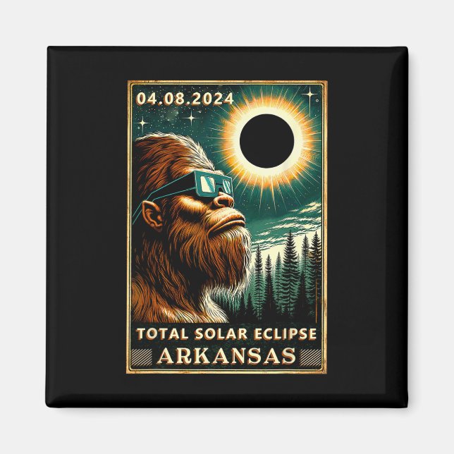 Total Solar Eclipse Arkansas - Bigfoot Eclipse Gle Magnet (Front)