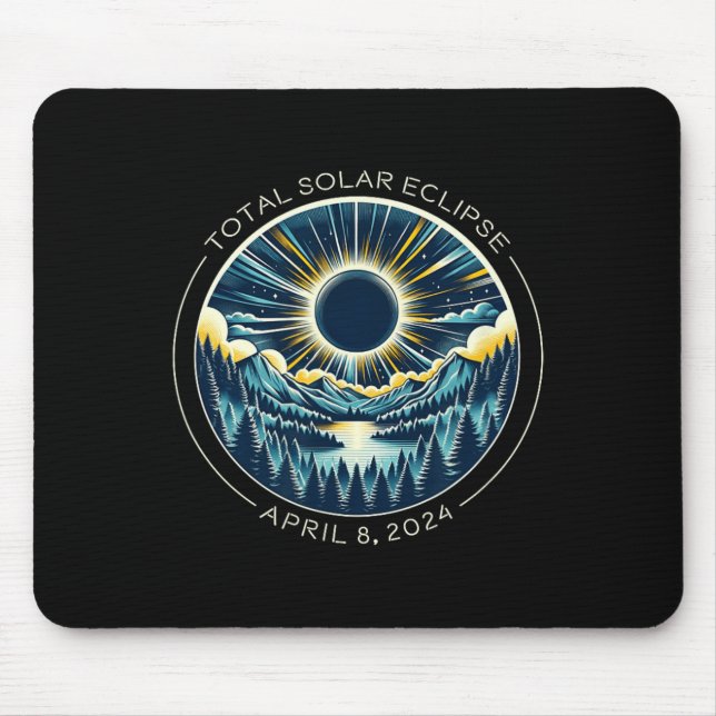 Total Solar Eclipse Artsy Totality Sky With April  Mouse Mat (Front)