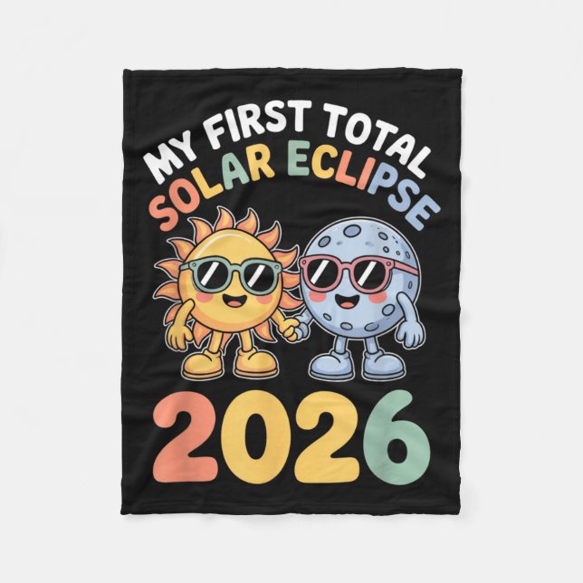 Total Solar Eclipse Aug 12 2026 Totality Fleece Blanket (Front)