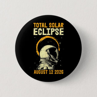 Total Solar Eclipse August 12 2026 Art 6 Cm Round Badge
