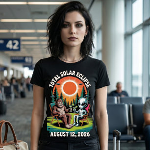 Total Solar Eclipse August 12,2026 Bigfoot Alien  Tri-Blend Shirt
