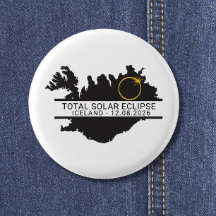 Total Solar Eclipse August 12 2026 – Iceland 3 Cm Round Badge
