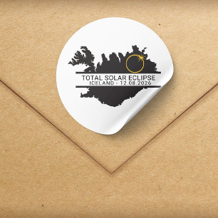 Total Solar Eclipse August 12 2026 – Iceland Classic Round Sticker