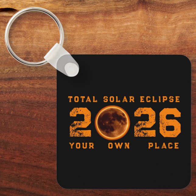 Total Solar Eclipse August 12 2026 Key Ring (Front)