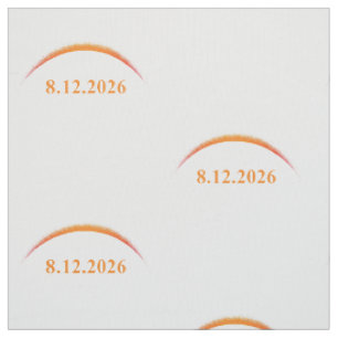 total solar eclipse August 12 2026 orange sun Fabric