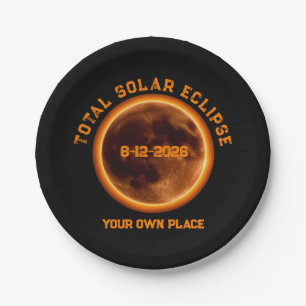 Total Solar Eclipse August 12 2026 Paper Plate