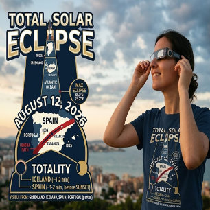 Total Solar Eclipse August 12 2026 Spain Iceland T-Shirt