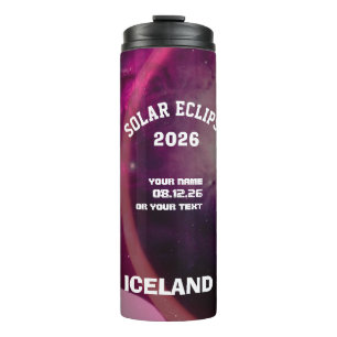 Total solar eclipse August 2026 text personalised Thermal Tumbler