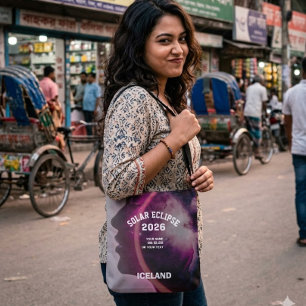 Total solar eclipse August 2026 text personalised Tote Bag