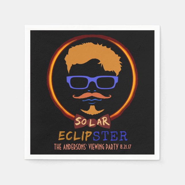 Total Solar Eclipse August 21 2017 Funny Hipster Napkin (Front)