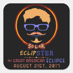 Total Solar Eclipse August 21 2017 Funny Hipster Square Sticker