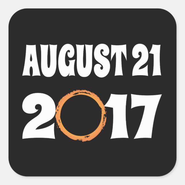 Total Solar Eclipse August 21 2017 Square Sticker (Front)