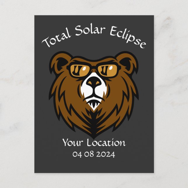 Total Solar Eclipse Bear Eclipse Viewer Postcard (Front)