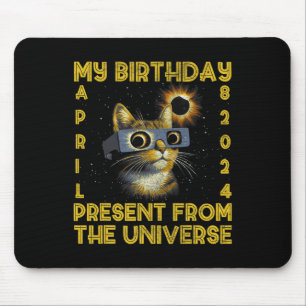 Total Solar Eclipse Birthday April 8 2024 Cat Birt Mouse Mat