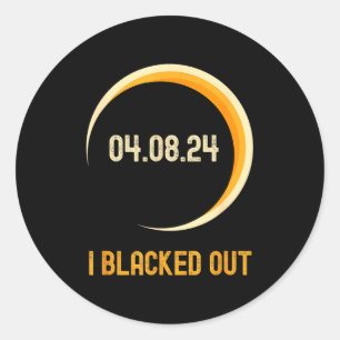 Total Solar Eclipse Blacked Out Classic Round Sticker