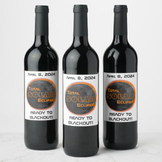 Total Solar Eclipse Blackout 2024 Wine Label
