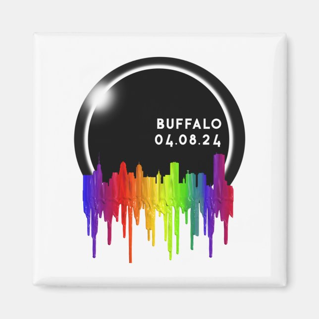 Total Solar Eclipse Buffalo April 8th, 2024 Long S Magnet (Front)